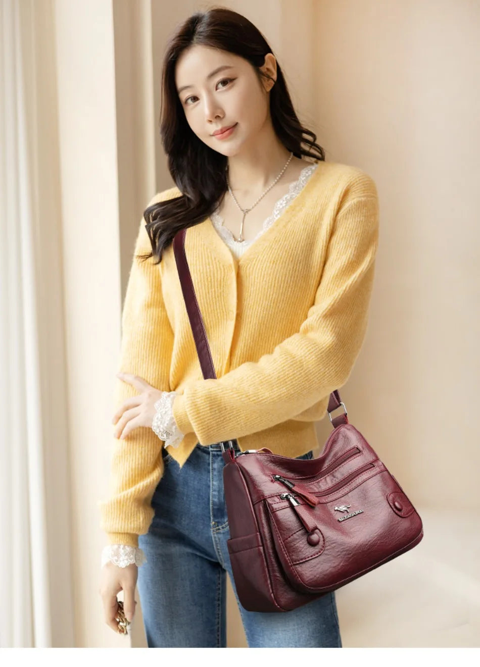 Luxury Messenger Bag Women Bags Designer Top Quality Soft Pu Leather Shoulder Crossbody Bags for Women Ladies Purses Handbags