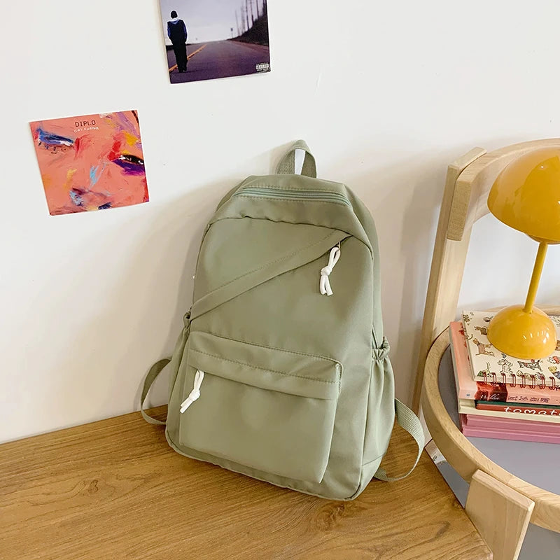 School Large Capcity Nylon Solid Color Backpack Handbag Pencil Case Casual Fashion Shoulder Bag For Women