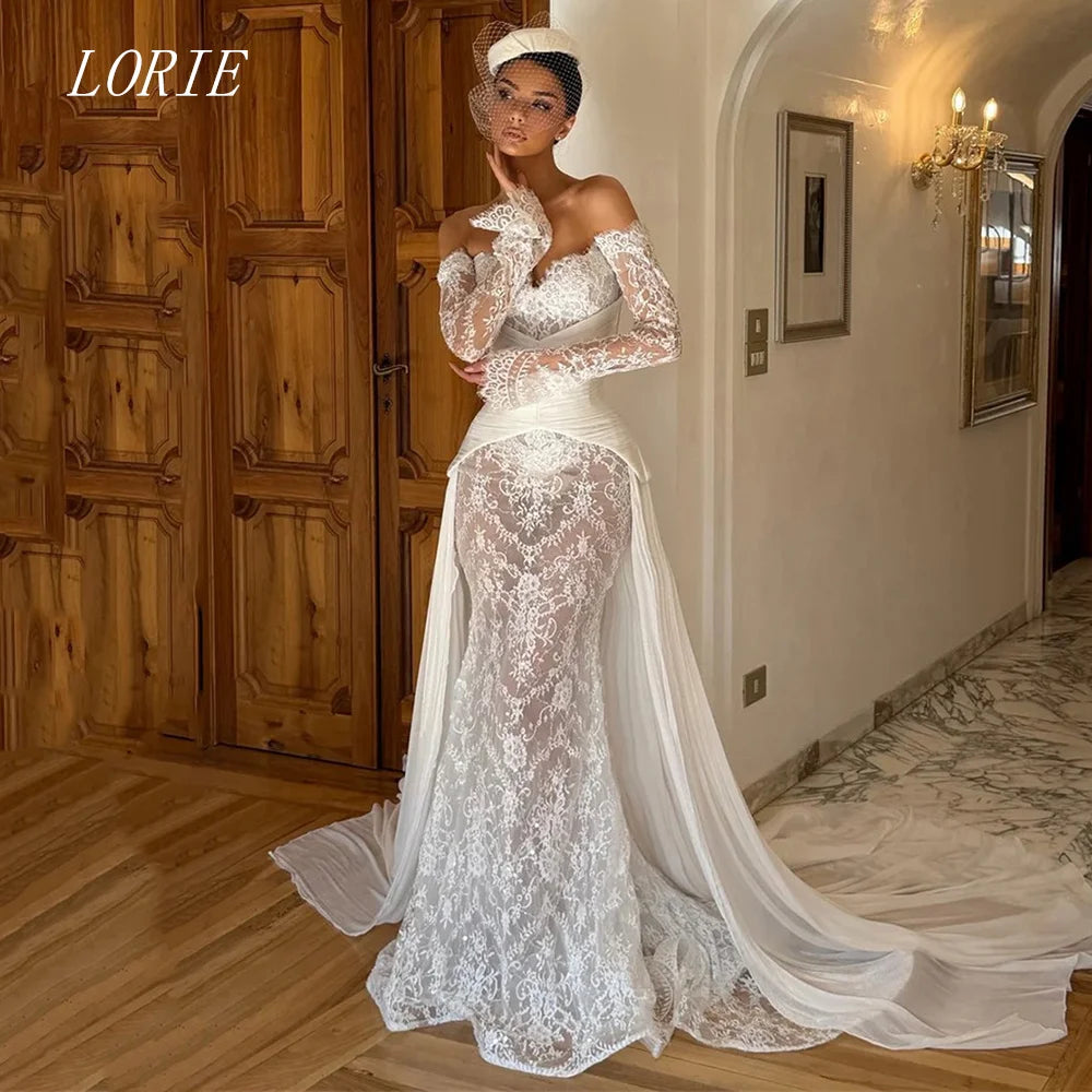 LORIE Luxury Sexy Mermaid Civil Wedding Dress Sweetheart Bridal Dresses Noval Lace Engagement Wedding Gown Customized 2026