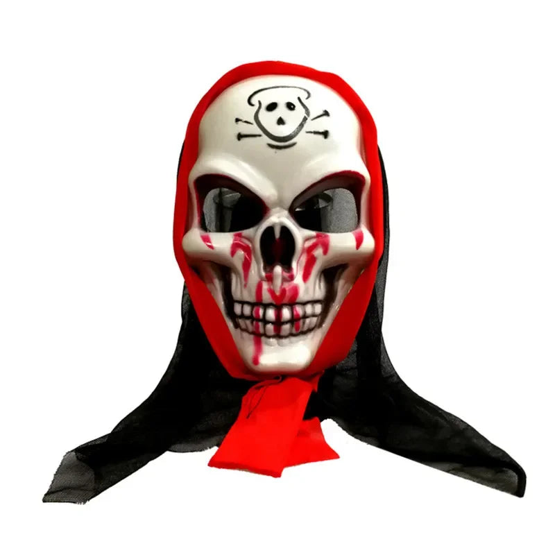 Scary Halloween Costumes for  - Red-eyed Reaperwith Hood and Scythe Easter Cape with Scythe and Glowing Glasses