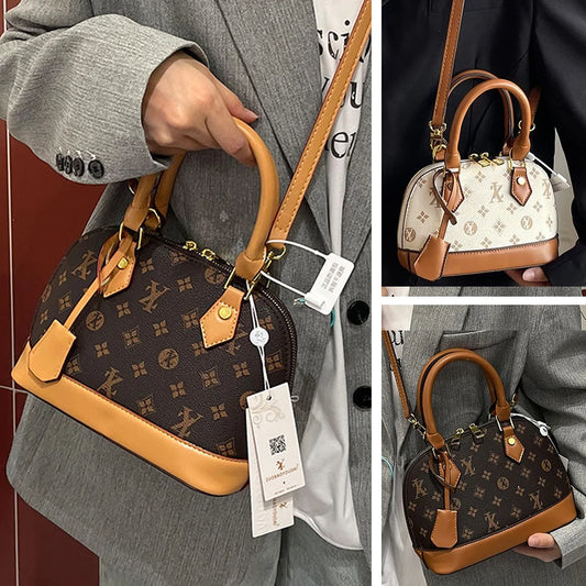 2025 New Minimalist Chic Paris Designer Tote Bag - High-End Crossbody Purse With Vintage Solid Color & Letter Logo Accent