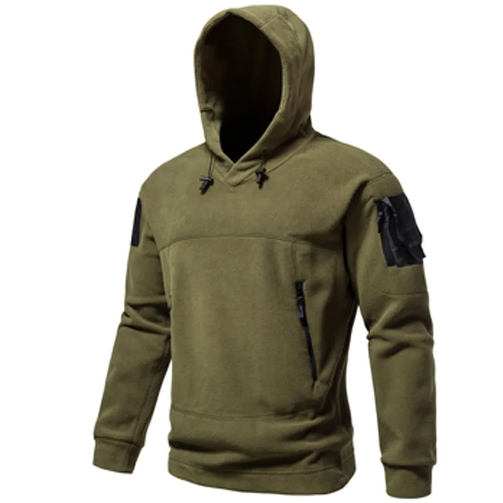 2026 Autumn Spring Fleece Hoodies Men Tactical Sweatshirts Outdoor Thermal Multi-pocket Polar Pullovers Hoodies Man Clothing