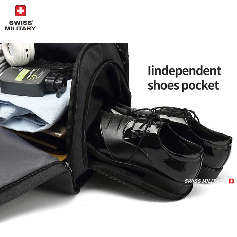 SWISS MILITARY New Men's Business Garment Bags Large Multifunctional Foldable Suit Bag with Shoes Bag Gym Bag Shoulder Bags