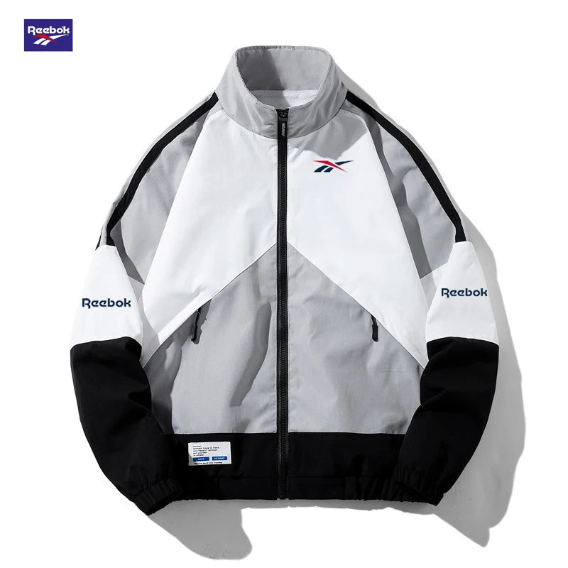 Reebok Men's Windproof Jacket 2026 Hip-Hop Street Style Zipper Jacket Harajuku Lightweight Sport Coat Comfortable and Cool to We