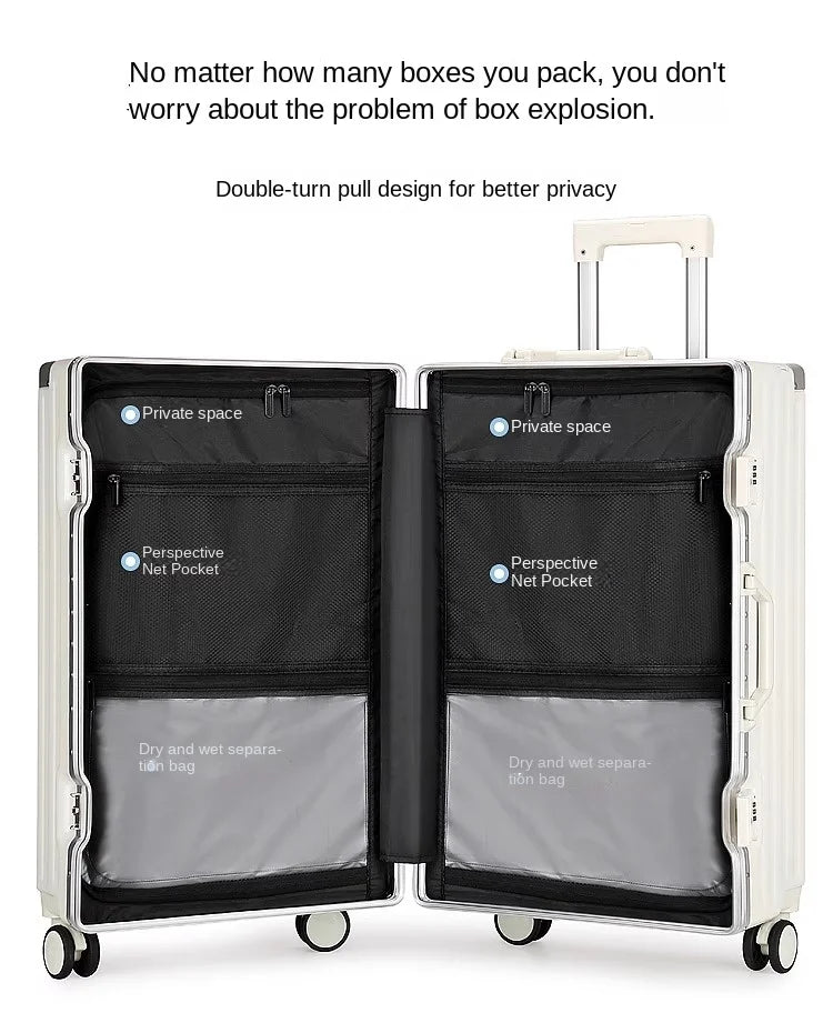 Large Capacity Suitcase 30/32 inchThickened Strong and Durable Aluminium Frame Luggage Trolley Case 20-28 inch Carry-on Suitcase