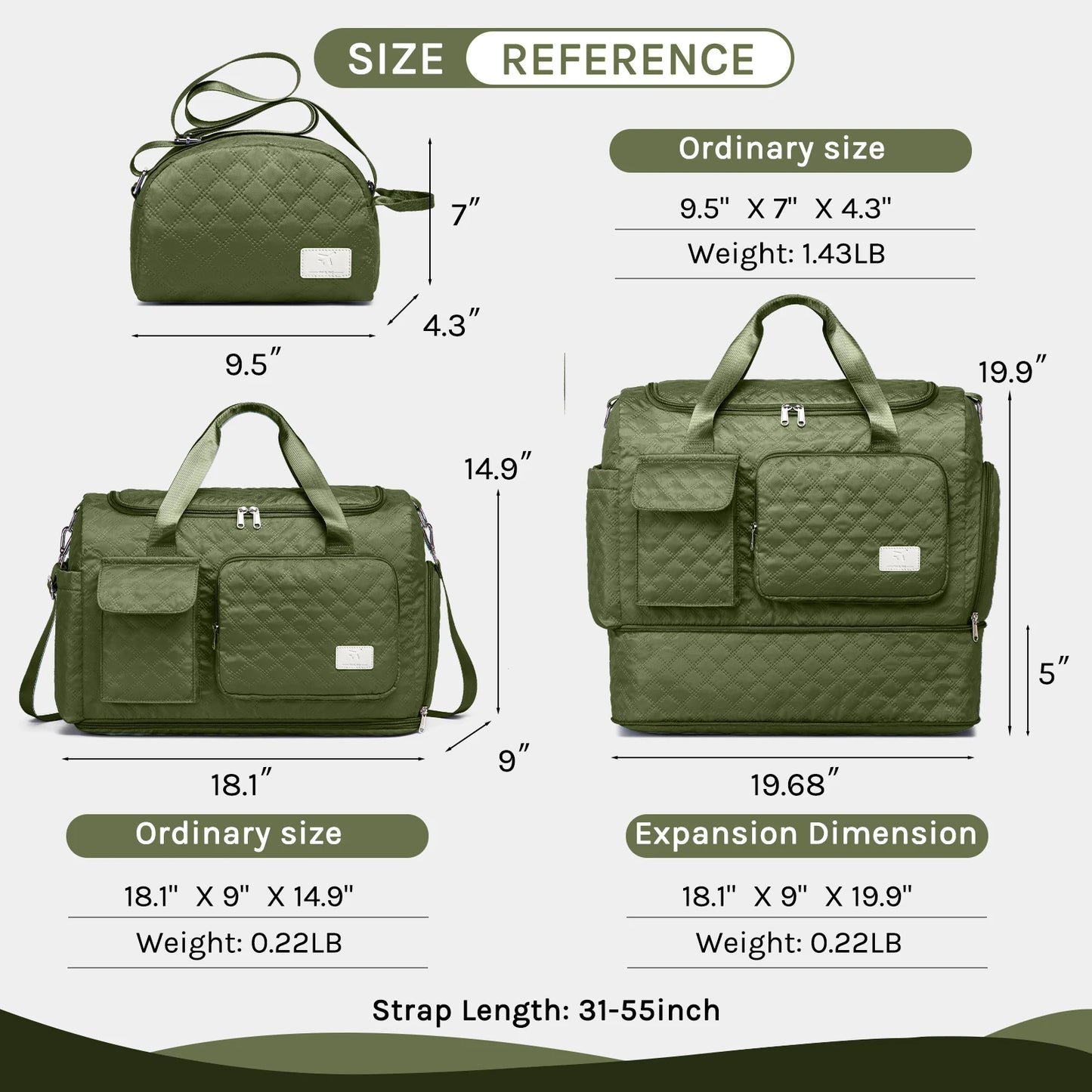 Joyway 20 inch Front-opening Luggage Suitcase with Expandable Multi-purpose Bag and Small Crossbody Bag