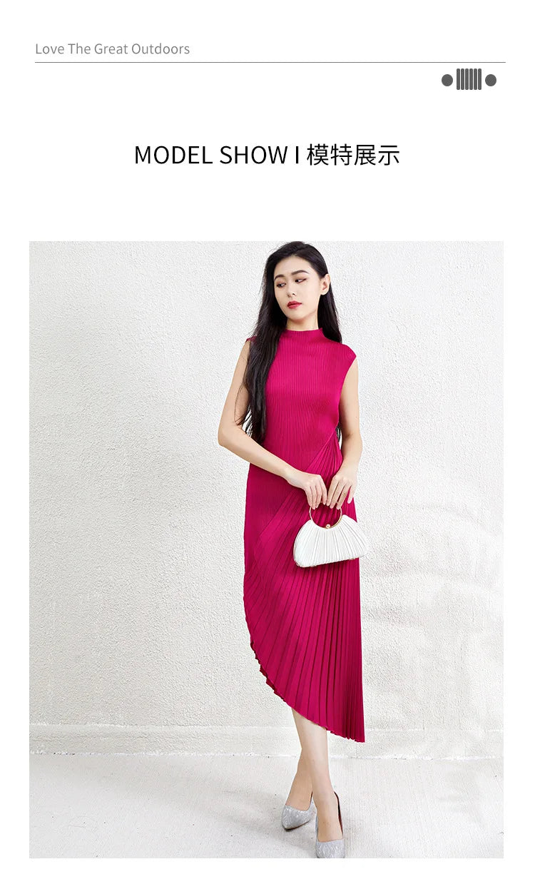 High-end women's summer dresses, sophisticated and stylish new styles, solid color, irregular patchwork, elegant evening gowns.