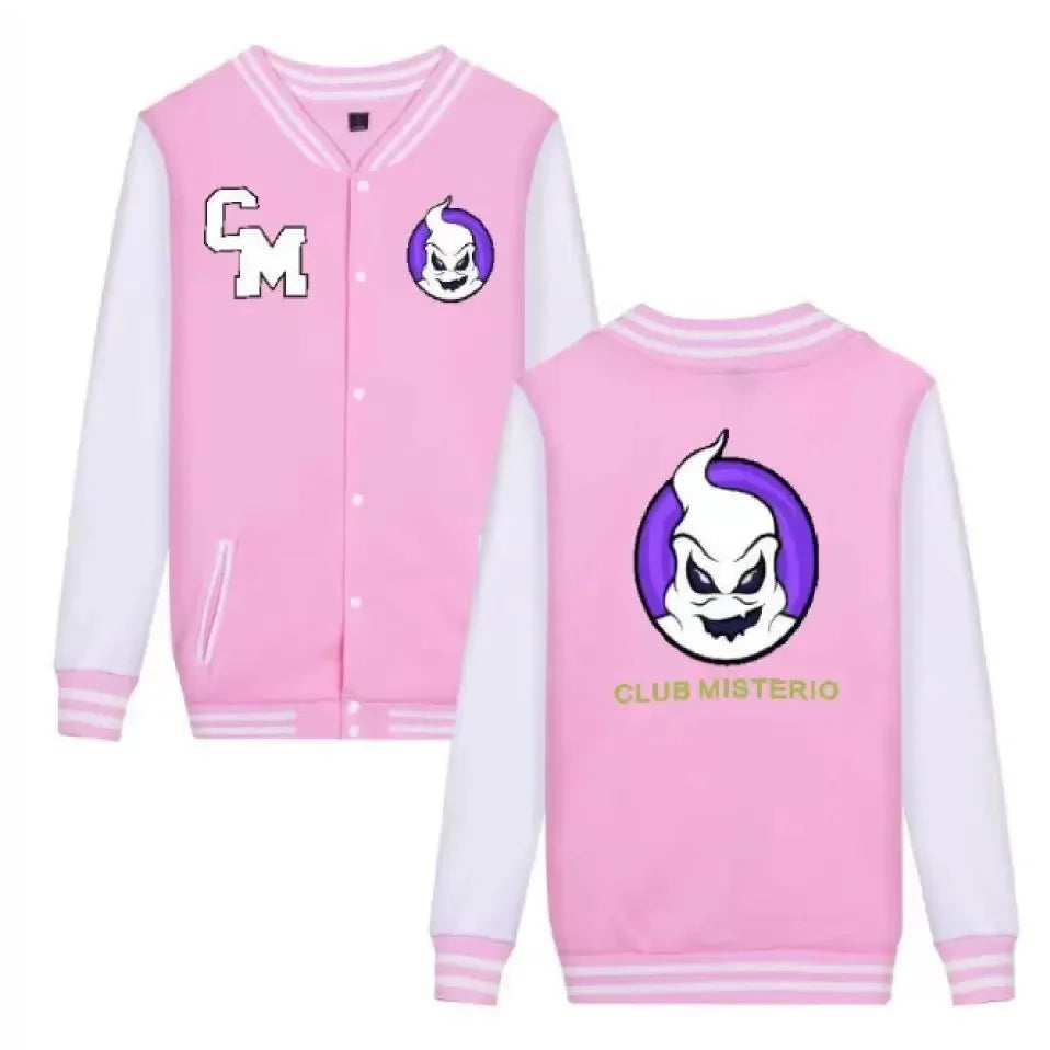 CLUB MISTERIO Baseball Jacket Spanish Podcast Edition autumn winter Men Women Streetwear Halloween hoodies Y2k Sudaderas T-shirt