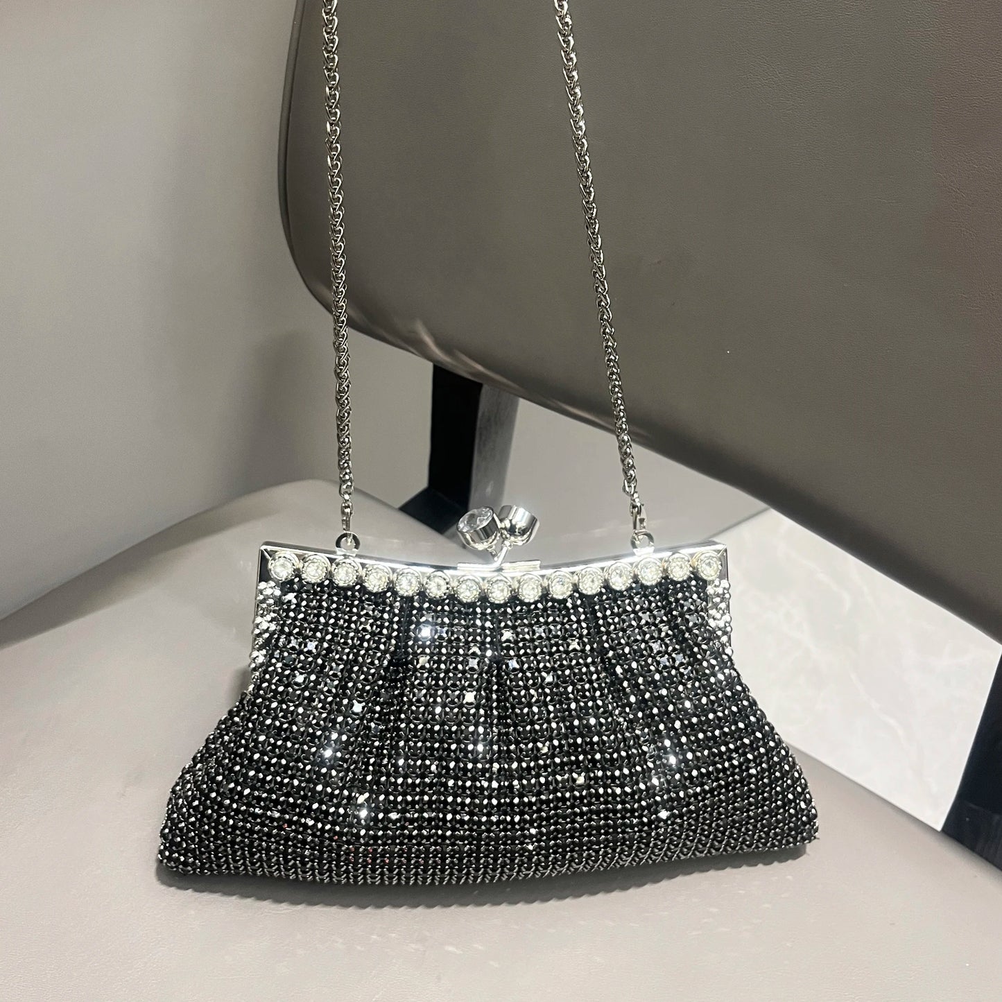 Handle Rhinestones Evening clutch Bag Purses and handbag luxury Designer shiny Crystal Clutch purse bucket bag shoulder bags