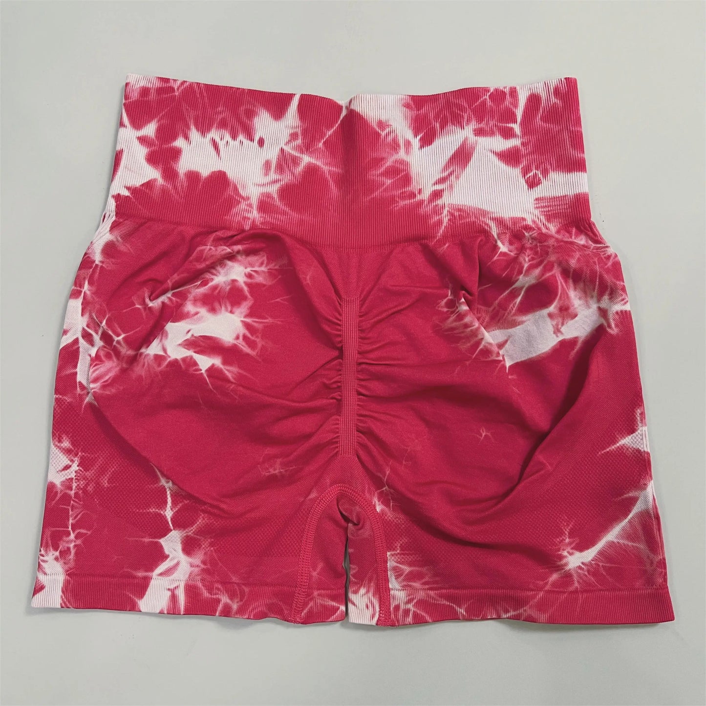 Women High Waist Gym Shorts Tie Dye Athletic Legging Butt Lifting Sports Leggins Elastic Yoga Pants Training Outdoor Tights