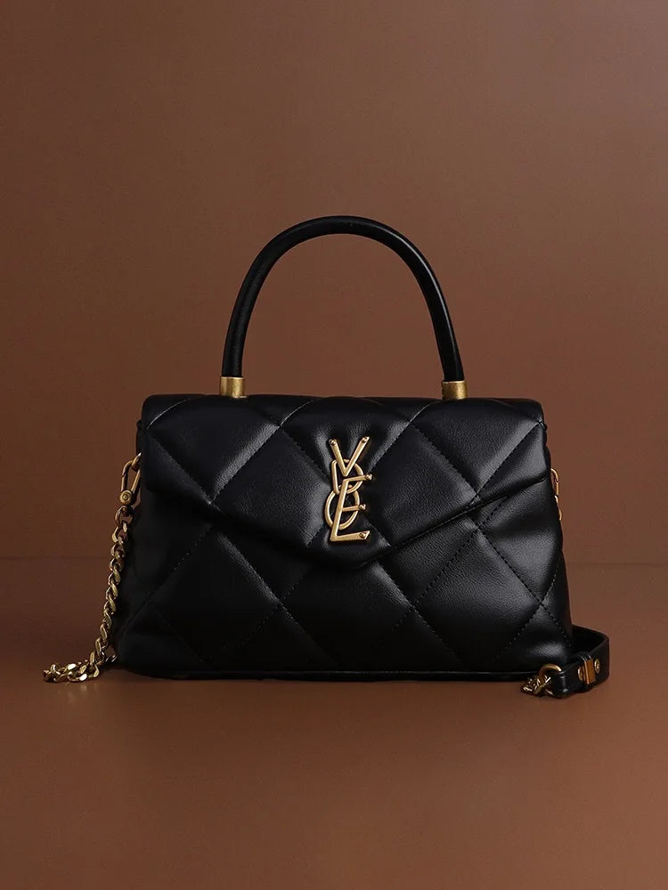 2025 new high-end diamond grid handbag fashion chain versatile shoulder crossbody bag