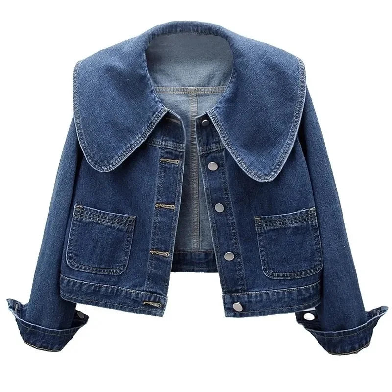2026 New Autumn Women Denim Jacket Long Sleeve Casual Short Denim Coat Famale Jeans Jackets Outerwear Casaco Jaqueta Feminina