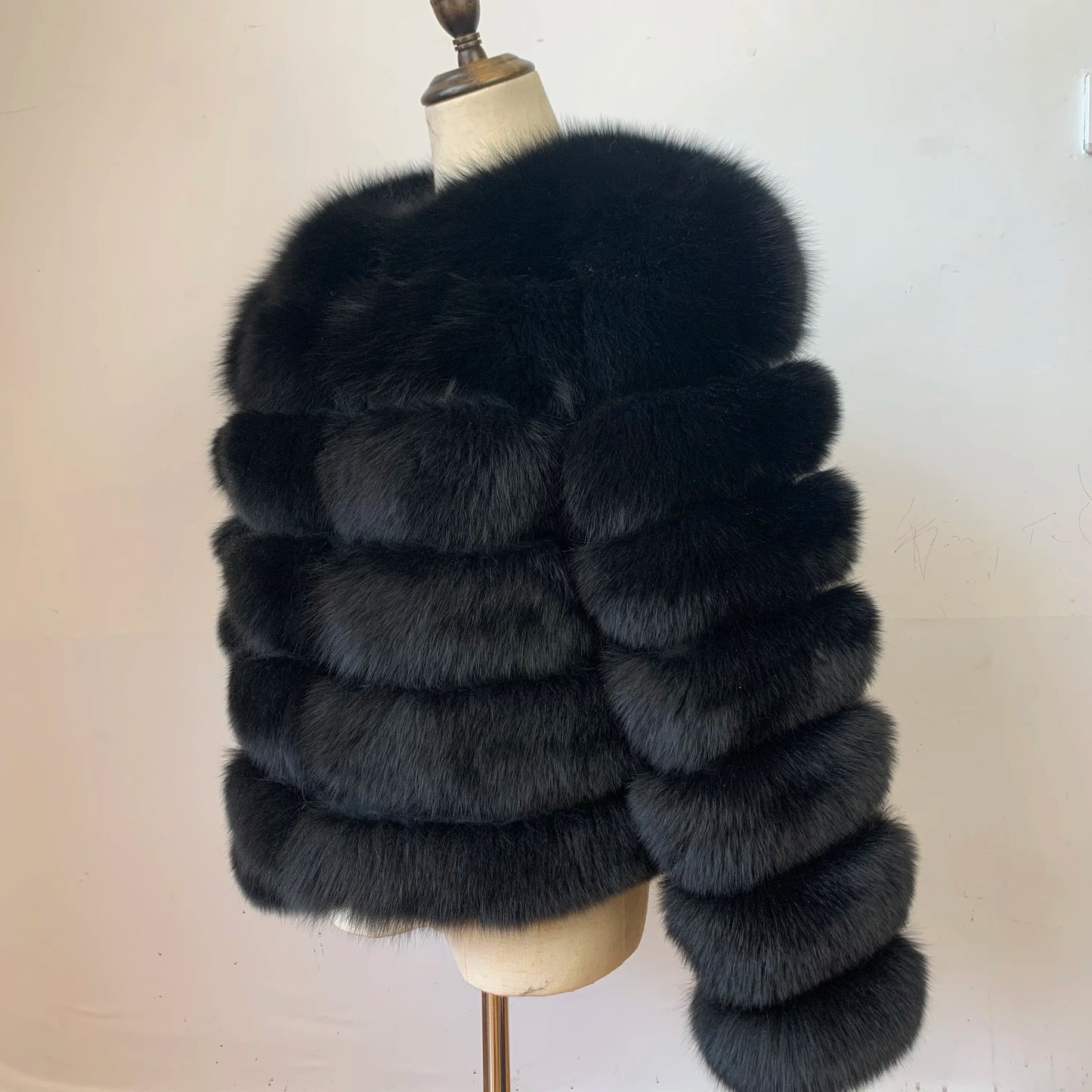 NEW Style Length Sleeves 4in1 Real Fur Coats Women Natural Real Fur Jackets Vest Winter Outerwear Women Fox Fur Coat Quality Fur