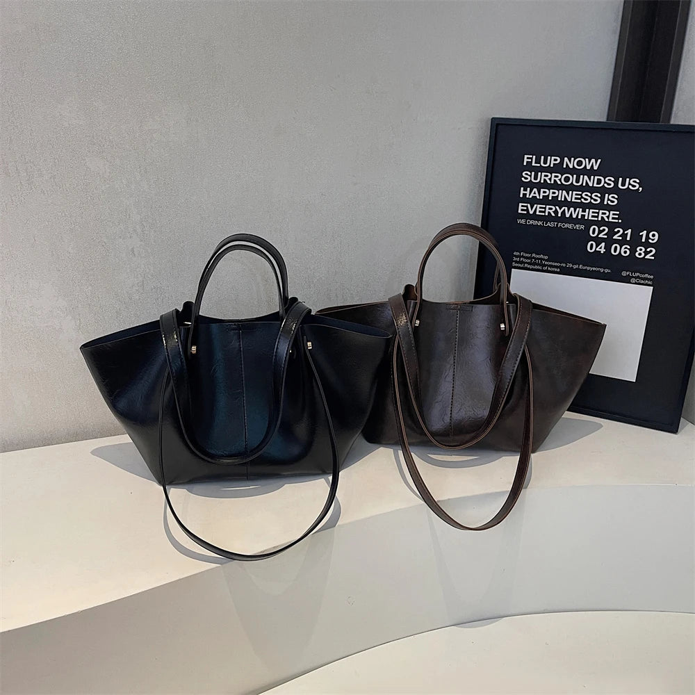 Transformable Shoulder Tote Bags For Women 2025 Latest Luxury Designer Handbags Soft PU Leather Large Capacity Shopper Tote Bag