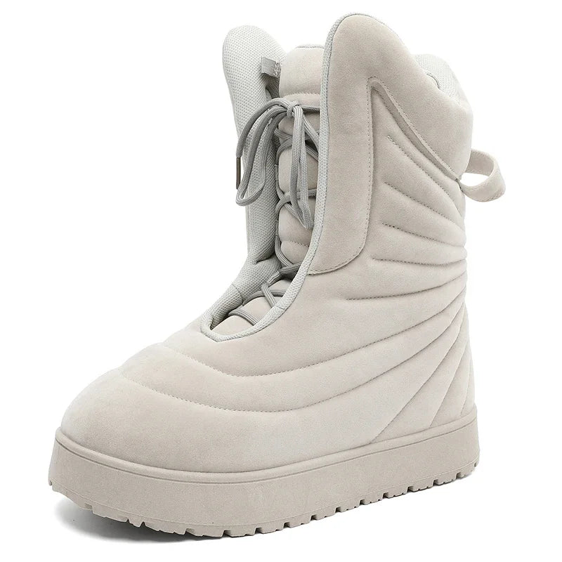 Winter Chukka Boots for Men Waterproof Snow Boots Warm Outdoor Boots Non Slip Durable Thick Sole Fashion Hiking Long Boots