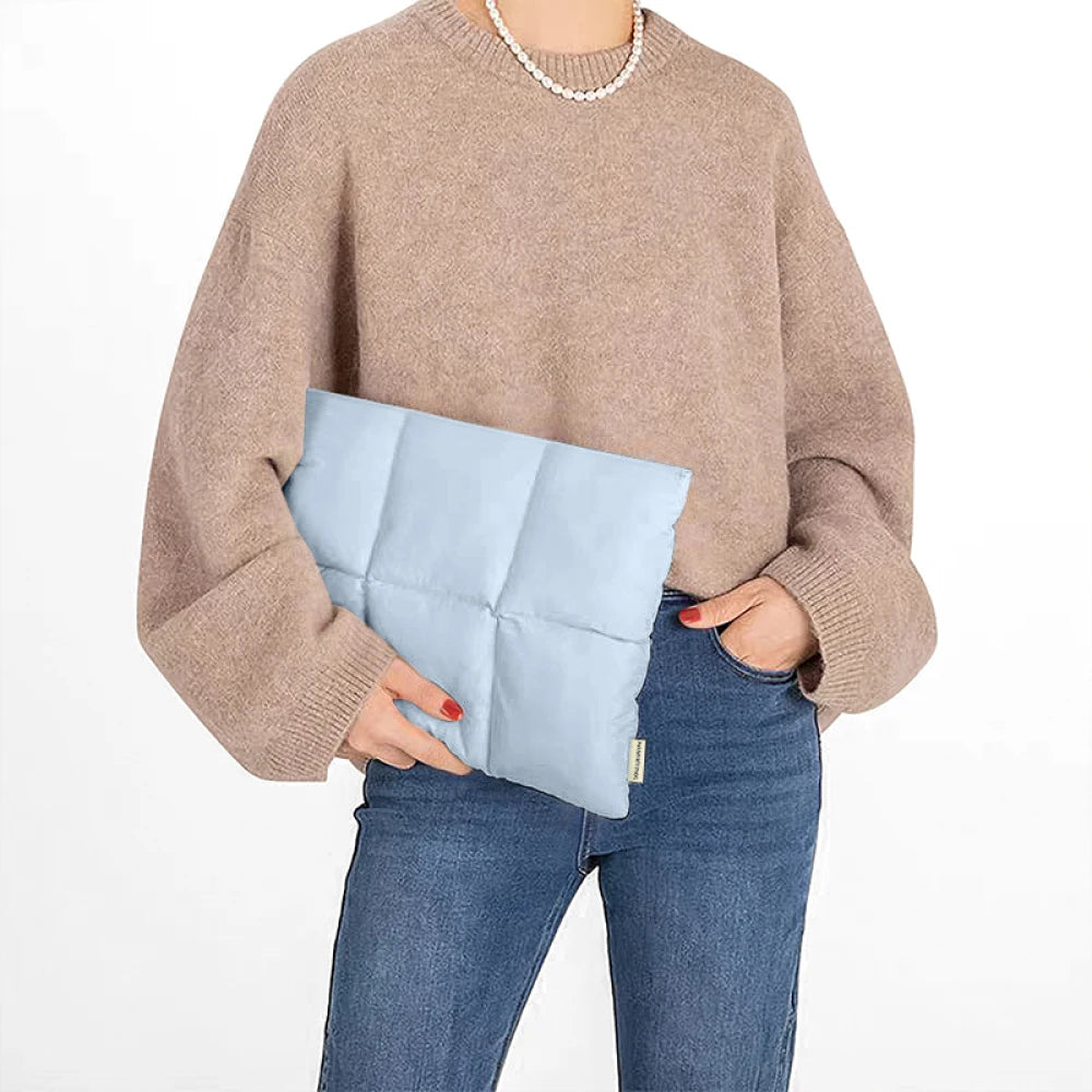 Puffy 13 14 Inch Laptop Sleeve Quilted Padded Computer Cover Bag for Women 14 16 inch Laptop Carrying Case for Macbook Air Pro