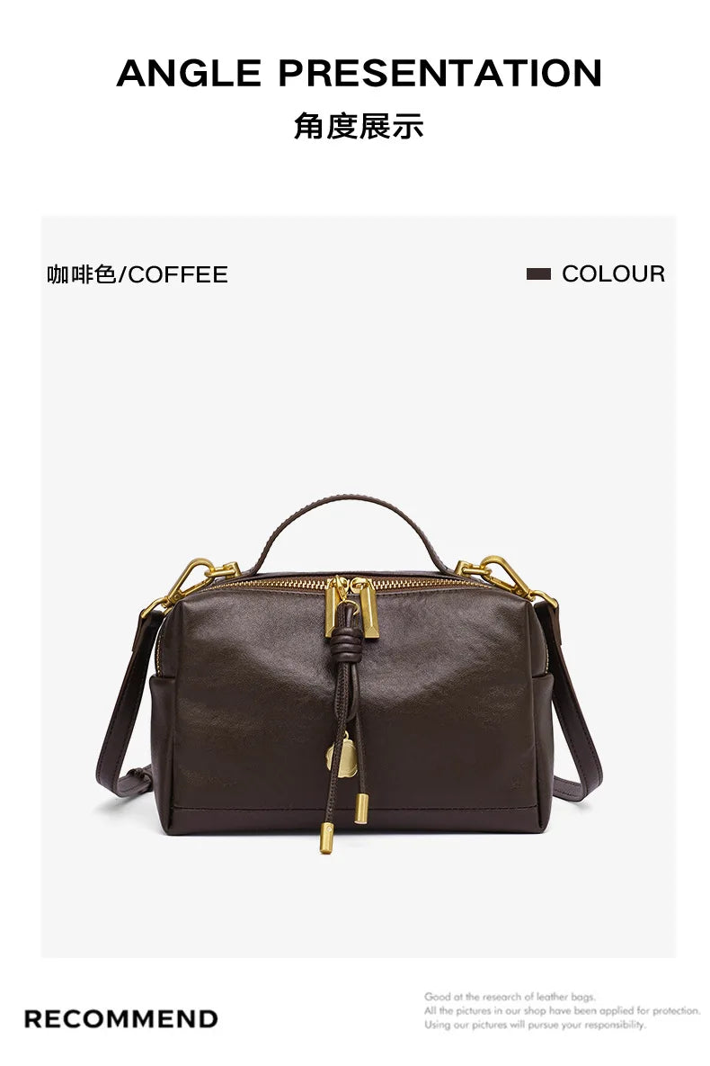 YANATARI Luxury Handbags Female Crossbody Bags Shoulder Bag Women Bags New Fashion 2026 Genuine Cowhide Leather Satchel
