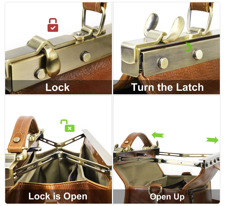 CONTACT'S Genuine Leather Top Handle Bags for Women Sling Shoulder Bags Tote Bag Handbags Metal Frame Female Bags Office Ladies