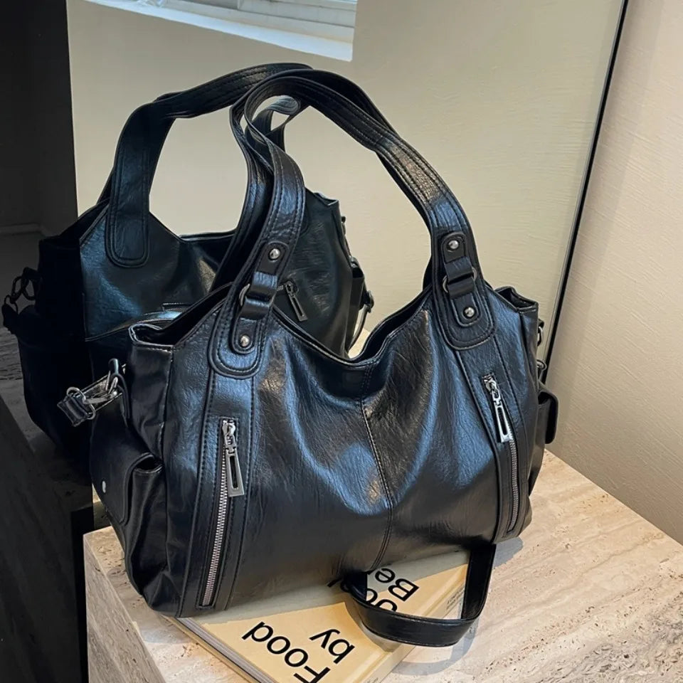 Daily Business Commuting Large Capacity Tote Hand Bags Soft Leather Shoulder Crossbody Bags for Women Handbags Sturdy Durable