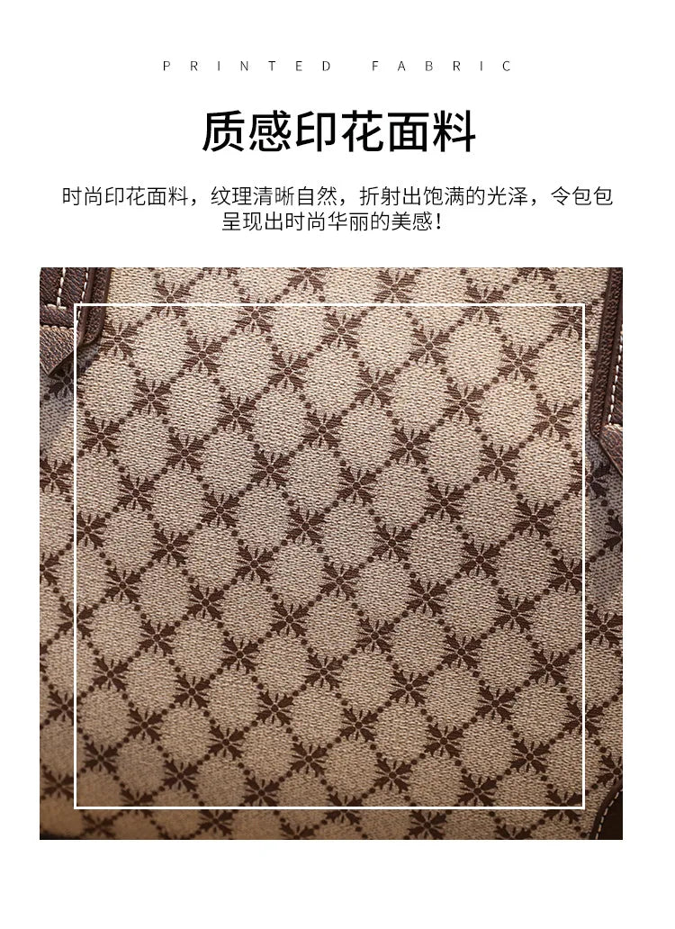 New Fashion Women's Tote Bag Trend Brand Retro Printed Shoulder Bag Large Capacity Elegant Commuter Bag Designer Luxury Handbag