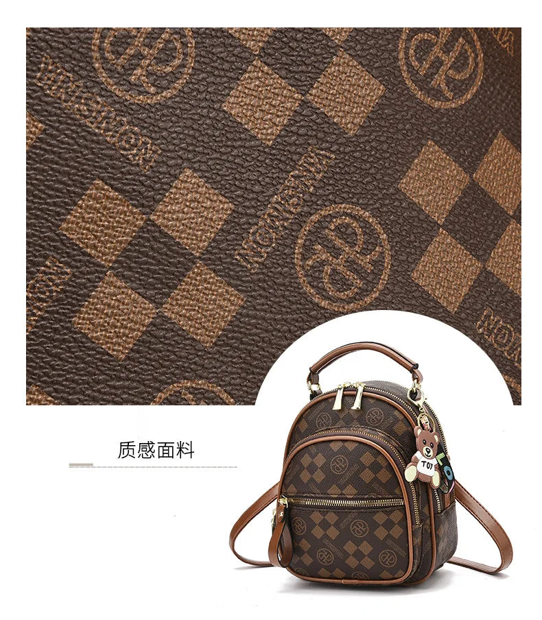 Fashion Trend Women's Backpack High Quality Soft Leather Women School Bag Famous Luxury Designer Female Shoulder Bags Sac A Dos
