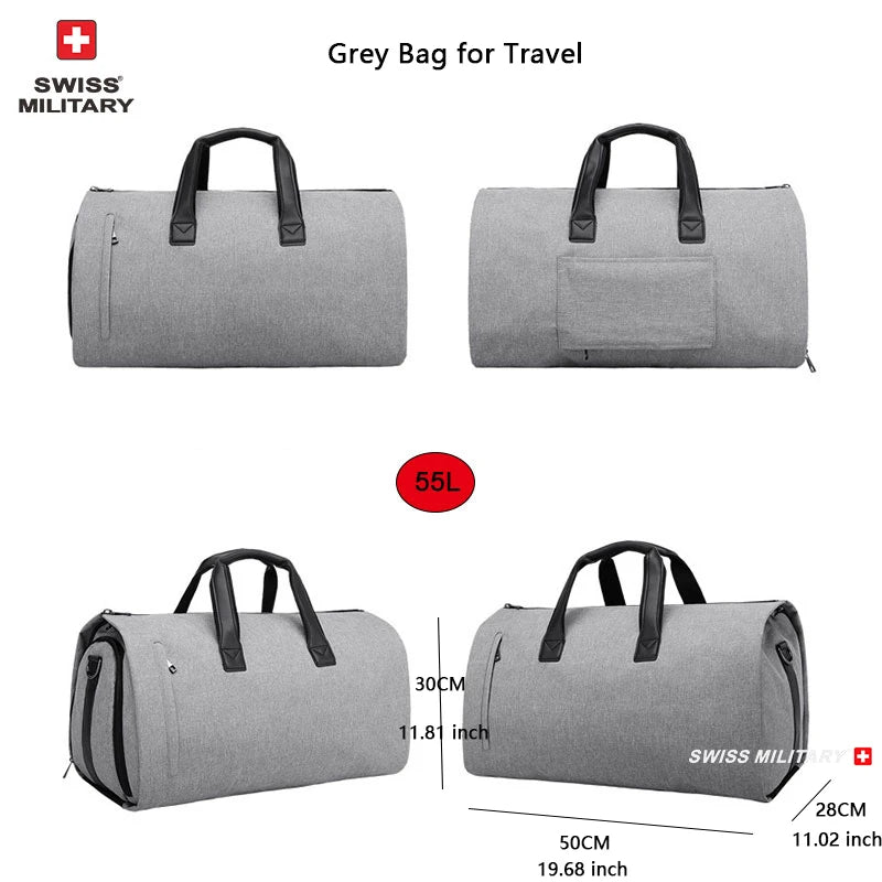 SWISS MILITARY New Men's Business Garment Bags Large Multifunctional Foldable Suit Bag with Shoes Bag Gym Bag Shoulder Bags