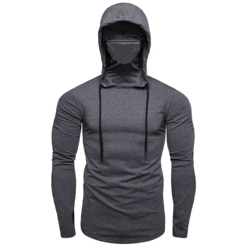 New Fashion Turtleneck Sweatshirt Men Japanese Ninja Face Shield Hoodies Spring Autumn Hip Hop Streetwear Oversized Y2K Hoody