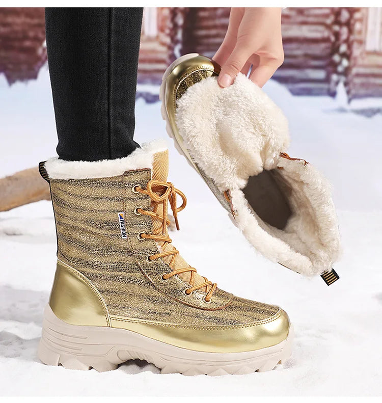 Women's Winter Boots 2026 New High-top Plush Warm Snow Boots for Women Thickened for Extreme Cold Areas Outdoor Boots