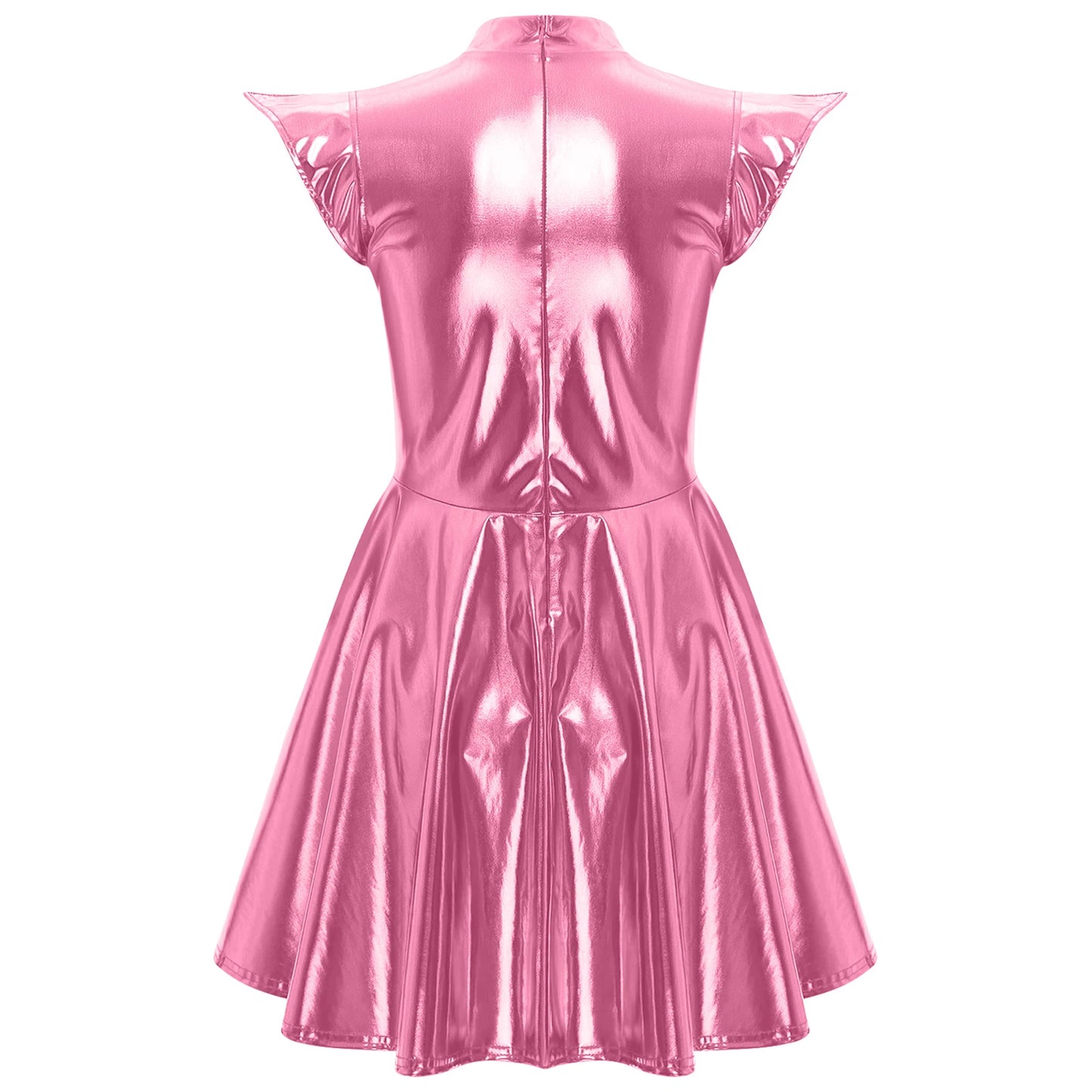 Womens Astronaut Alien Outer Space Alien Robot Cosplay Dress Halloween Cutie Costume Sequin Metallic Shiny A-line Mini Dresses