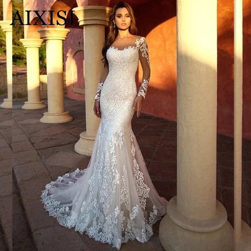 Osquernovia Fashion Mermaid Wedding Dress 2024 Sequins Appliques Sweetheart Backless Glitter Tulle Real Picture Robe De Mariée