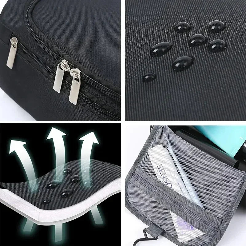 For Traveling Large Cosmetic Bag Leather Toiletry Bag for Men Women Dopp Kit Mens Hanging Toiletry Bag