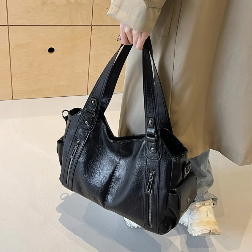 Daily Business Commuting Large Capacity Tote Hand Bags Soft Leather Shoulder Crossbody Bags for Women Handbags Sturdy Durable