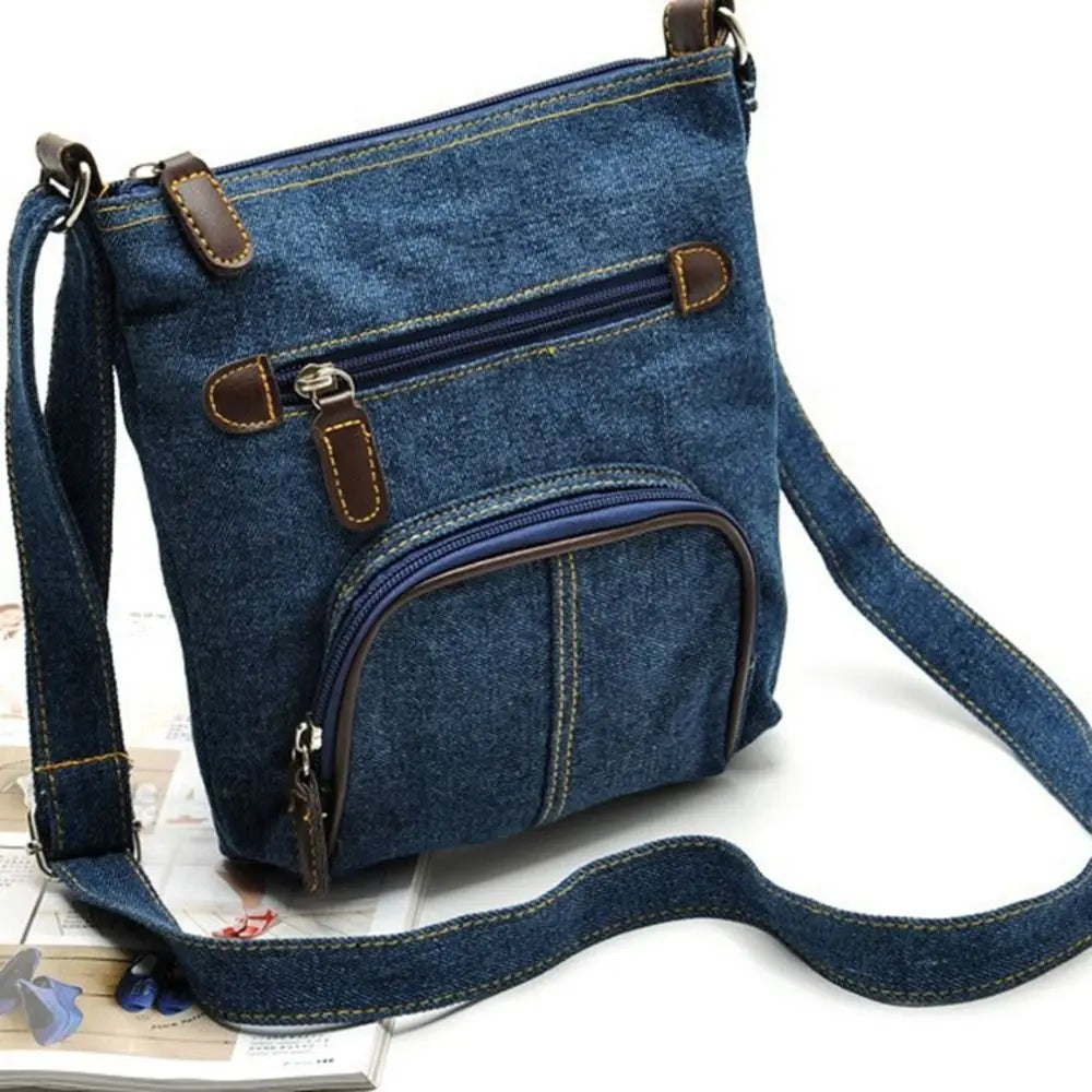 Retro Cross Messenger Women Handbag Casual Purse Casual Bag Denim Shoulder Bag