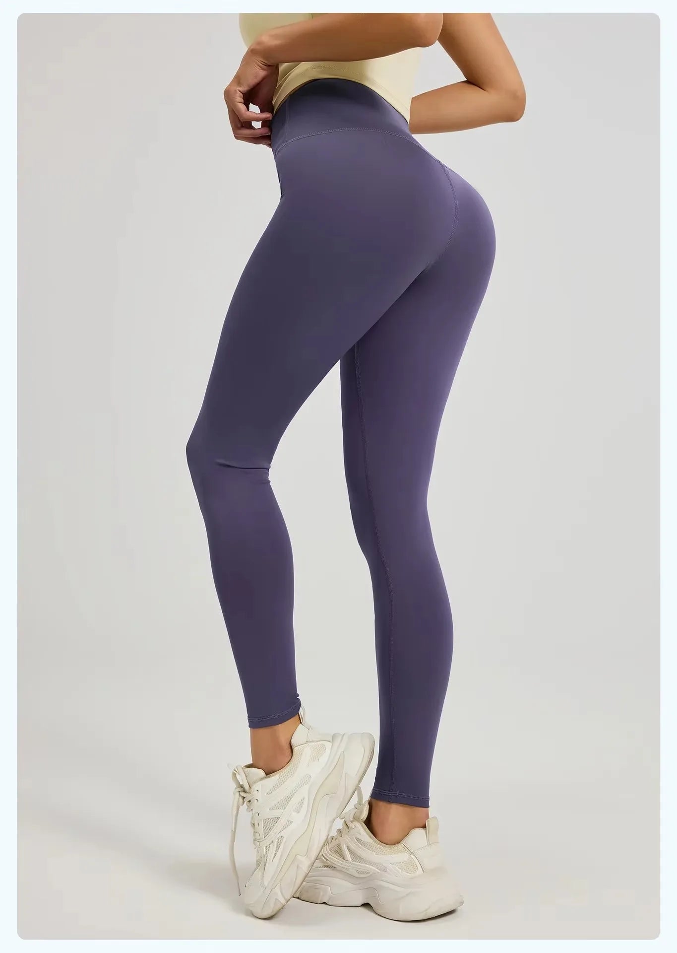 Women's High-Waisted Yoga Leggings Breathable Hip Lifting Workout Pants for Running Cycling Gym - Comfortable 'Naked Feel' Desig