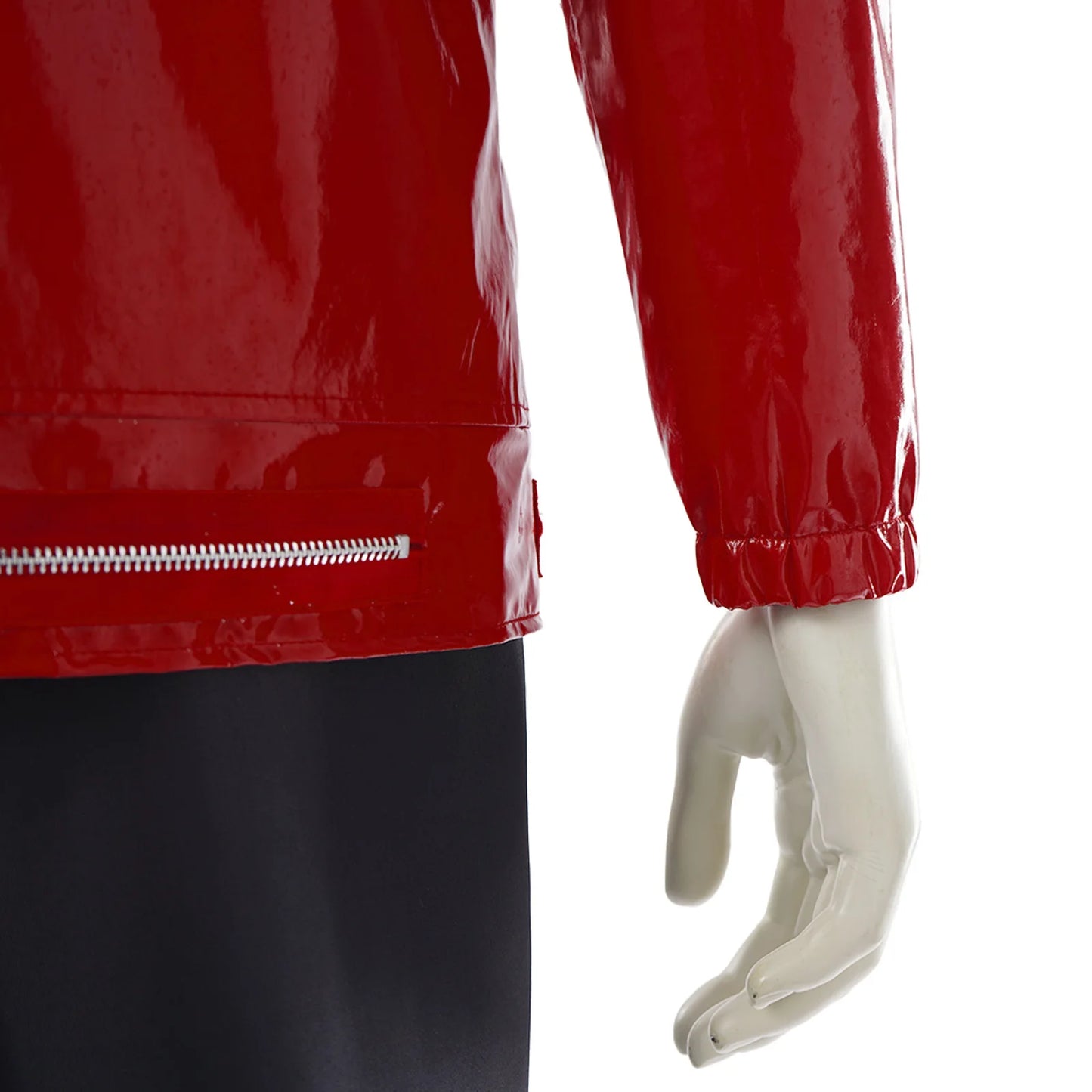 Red Zipper Michael Jackson MJ Beat It Jacket for Impersonators PU Leather Punk Casual Coat Halloween Stage Christmas Outwear