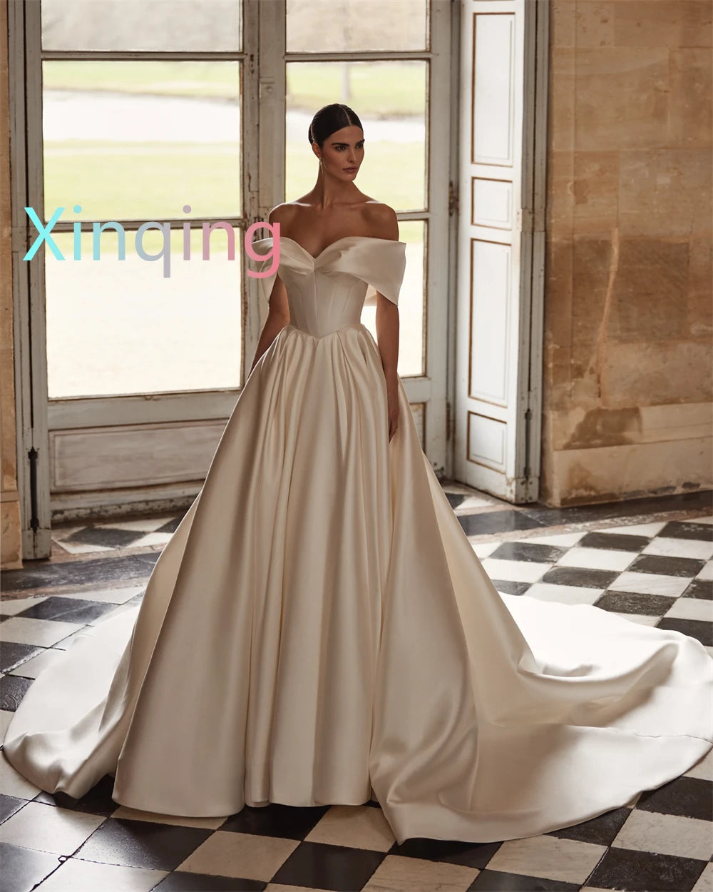 Customized High Quality Satin Wedding Dresses Dreamy Off-the-shoulder Gothic Wedding Dresses Luxury Dresses Women 2025 Wedding