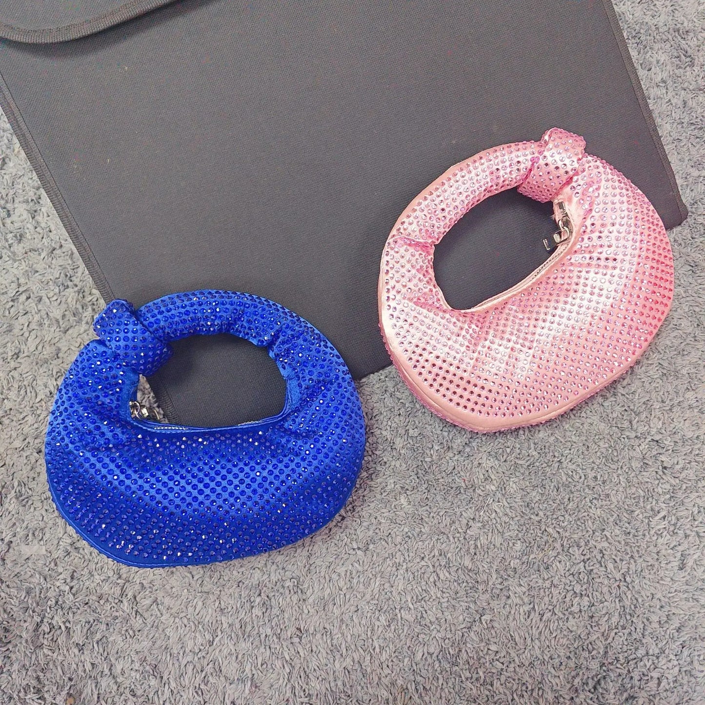 Full Diamond Dumpling Bag Women's Socialite Dinner Clutches Ladies Sparkling Rhinestone Evening Handbag Mini Banquet Party Purse