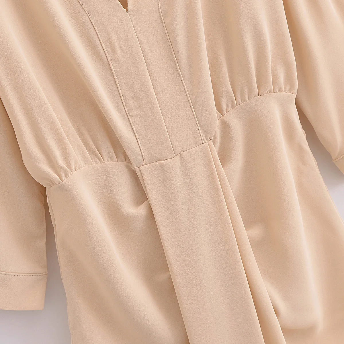 HH Dress Women Elegant Solid Waist Fitted Draped Dress Slim V Neck Half Sleeve Dresses Summer Woman Evening Dress Vestidos