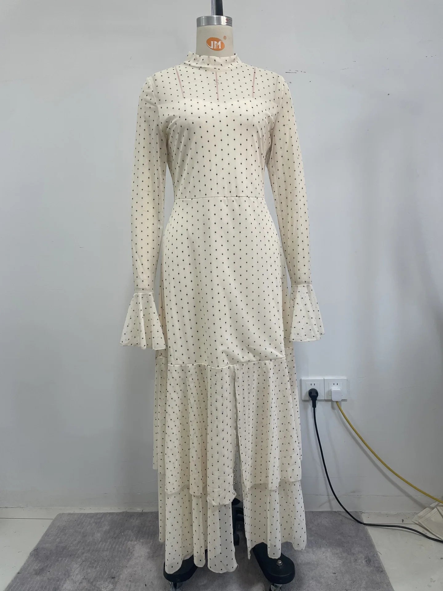 2026 Long Sleeves Evening Dress Dresses For Woman Party Wedding Temperament Sexy Slim Banquet Slit Printed Fashion Ruffles Slim