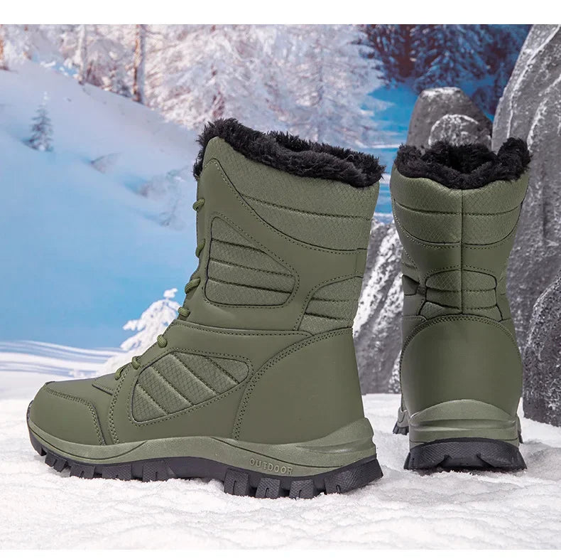Thickened Winter Snow Boots Men's High Top Cotton Outdoor Sports Boots Couples Snow Shoes Anti-wear Comfortable Warm Zapatillas