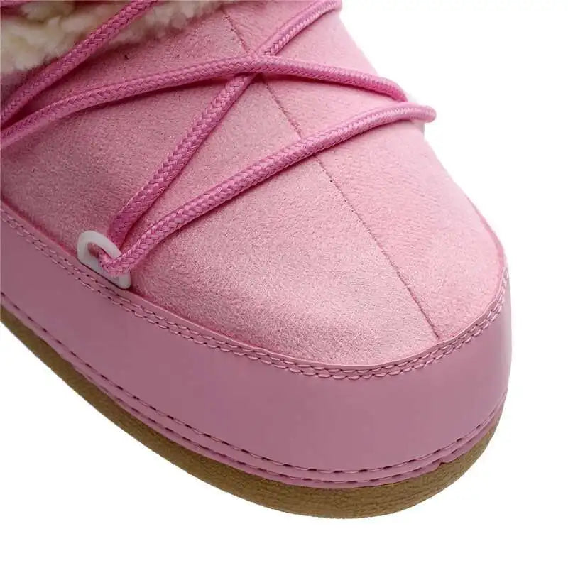 Women's Winter Boots 2026 Women Snow Boots Cold-proof Warm Mid-calf Pink Space Boots Slip-resistant Cotton Woman Winter Shoes