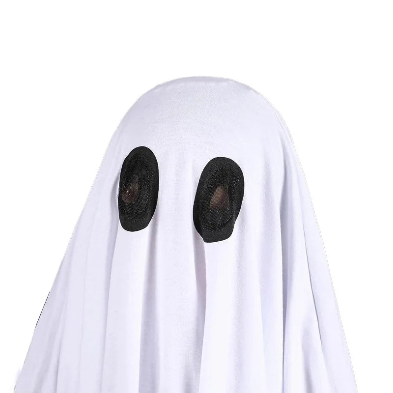 New Halloween Cloak White Ghost Pullover Cloak Kids Adult Horror Party Dress Up Cape Cosplay Costume