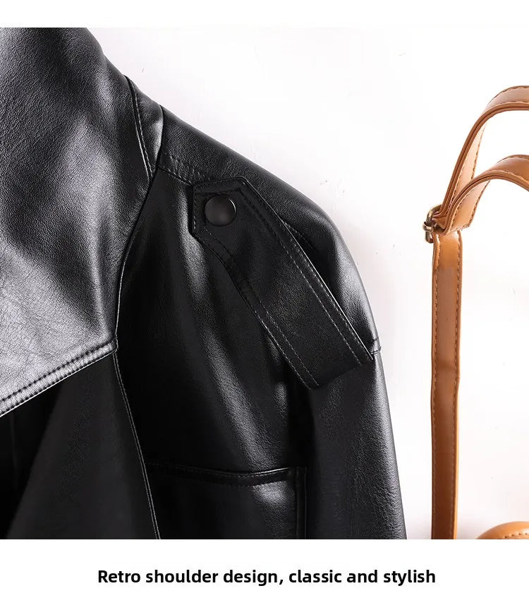 Ning Genuine Leather Jacket Women's Short Style 2026 New Autumn Loose Casual Motorcycle Fashion Sheepskin Coat