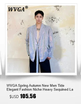 WVGA Spring Autumn New Man Tide Heavy Pearl-studded Trendy Three-dimensional Flower Blazers Niche Chic Casual Jackets Ins W22622