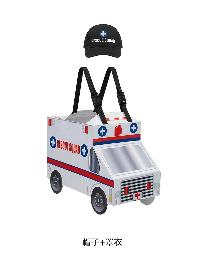 Halloween Carnival Enfant Construction Vehicle Police Car Costume Niño Ambulance Onesie Kindergarten Fire Truck Performance Suit
