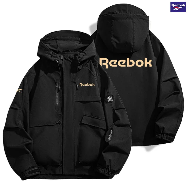Reebok Men's Waterproof Jacket - Outdoor Hiking and Camping Windproof Hooded Softshell Zipper Coat - Suitable for Both Men and W