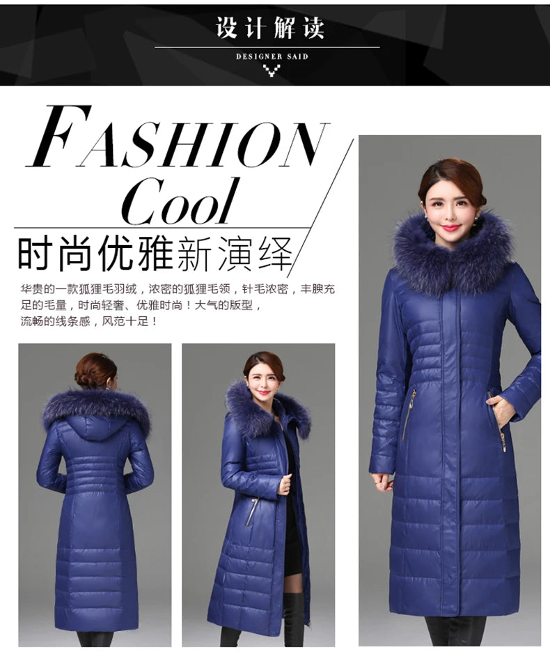 Shengyu Boya Middle-Aged and Elderly Women's Over-The-Knee Long down Jacket, Thickened Slim-Fit Coat for Mothers, New Style