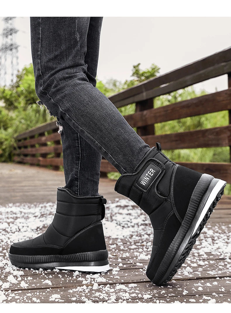 New Men's Winter Boots Warm Plush Snow Boots High Quality Waterproof High-Top Men's Ankle Boots Outdoor Men Hiking Boots Sneaker