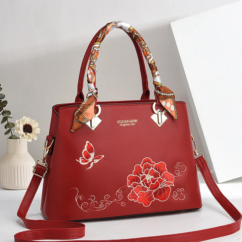 2024 New Women's Embroidered Handbag Versatile Fashion Trend Women's Crossbody Bag Exquisite Large Capacity Female Shoulder Bag