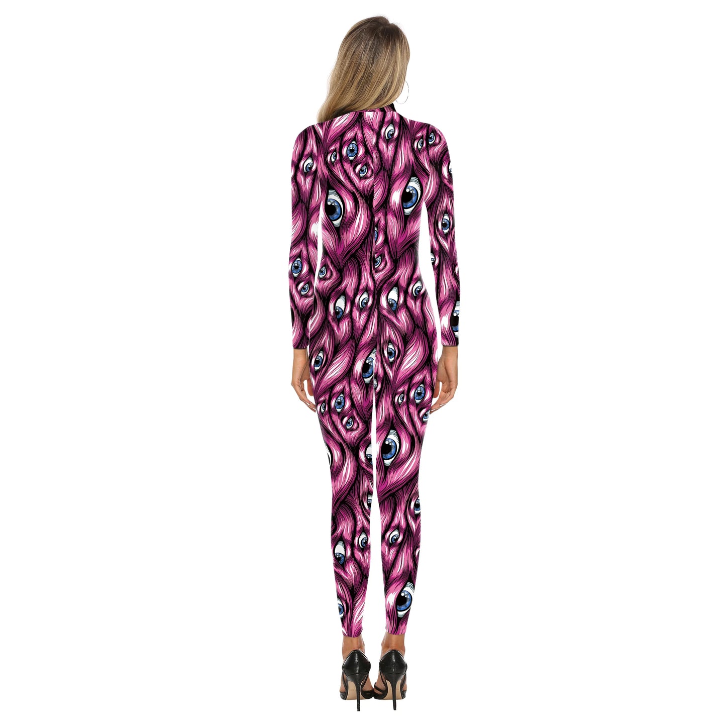 Halloween Jumpsuit Women Carnival Eye 3D Print Cosplay Costume Female Bodysuit Funny Holiday Party Stage Performance Outfits